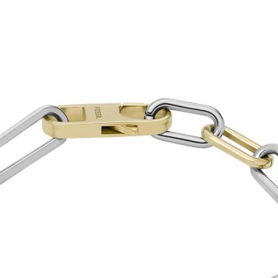 Bracelet - - JF04349998 Stainless Steel Two-Tone Fossil Heritage Chain D-Link