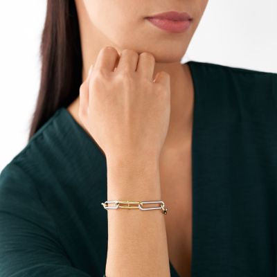 Heritage D-Link Two-Tone Stainless Steel Chain Bracelet