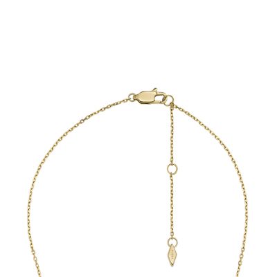 Fossil Heritage Essentials Gold-Tone Stainless Steel Shield Pendant ...