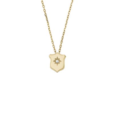 Heritage Essentials Gold-Tone Stainless Steel Shield Pendant