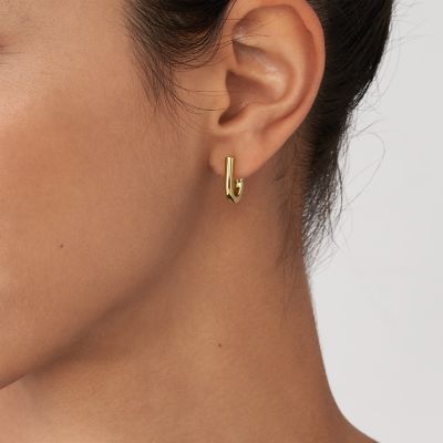 Heritage Essentials Gold-Tone Stainless Steel Hoop Earrings