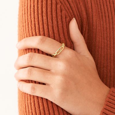 Heritage Essentials Gold-Tone Stainless Steel Band Ring