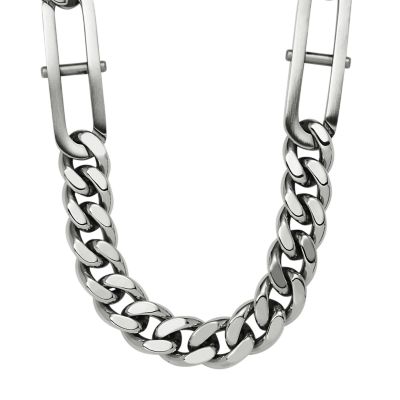 Heritage D-Link Stainless Steel Chain Necklace - JF04356040 - Fossil