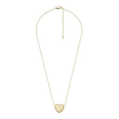 Drew Heart Gold-Tone Stainless Steel Necklace - JF03080710 - Fossil