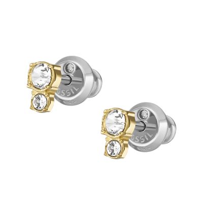 All Stacked Up Gold-Tone Stainless Steel Stud Earrings