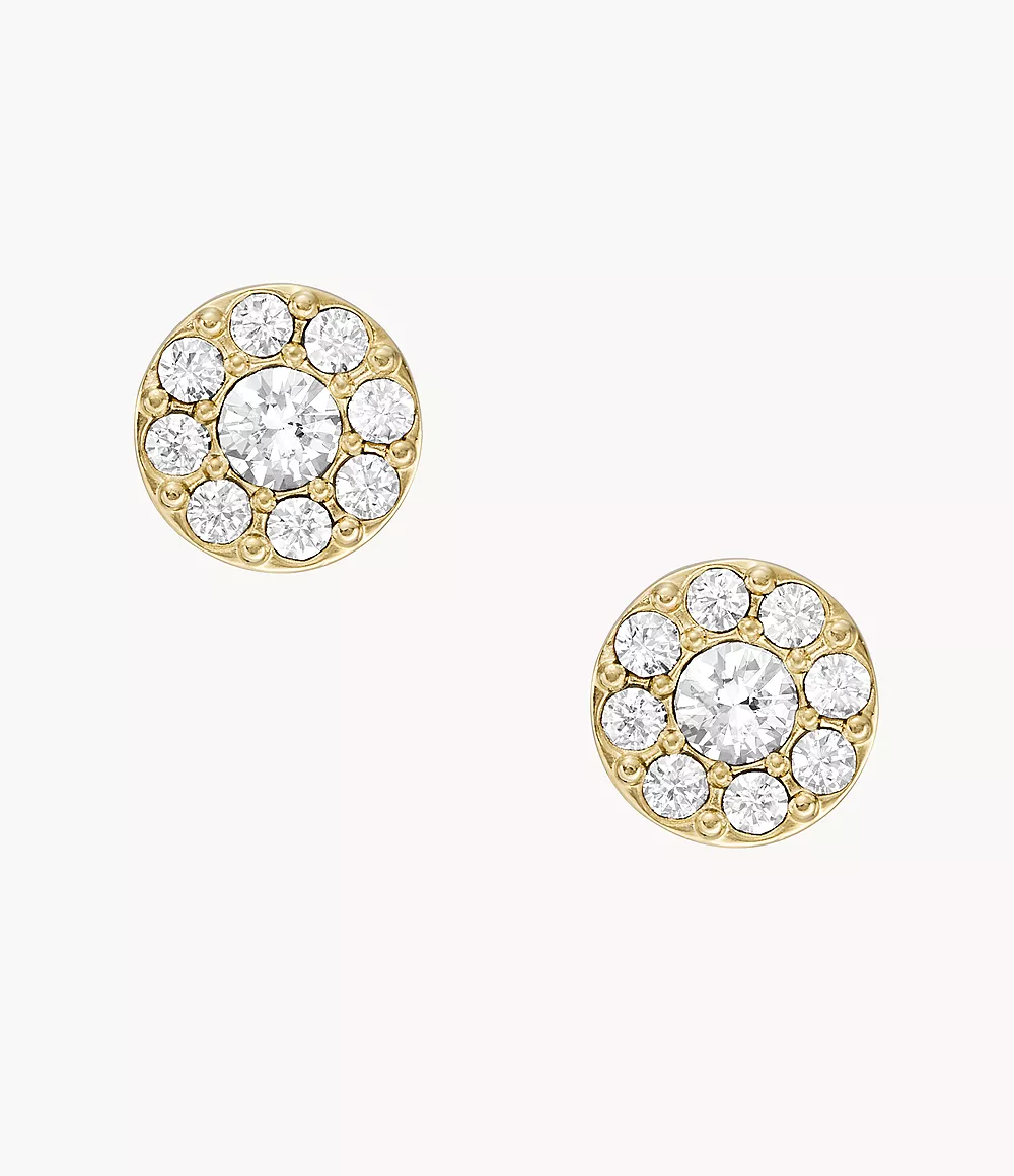 Image of Ellis All Stacked Up Gold-Tone Stainless Steel Stud Earrings