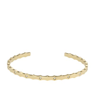 Sadie Scalloped Edge Gold-Tone Stainless Steel Cuff Bracelet