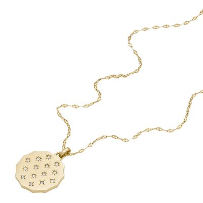 Sadie Scalloped Edge Gold-Tone Stainless Steel Pendant Necklace