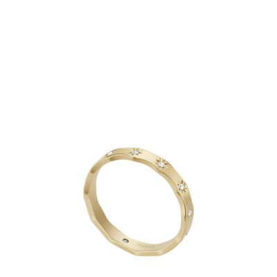 Sadie Scalloped Edge Gold-Tone Stainless Steel Ring