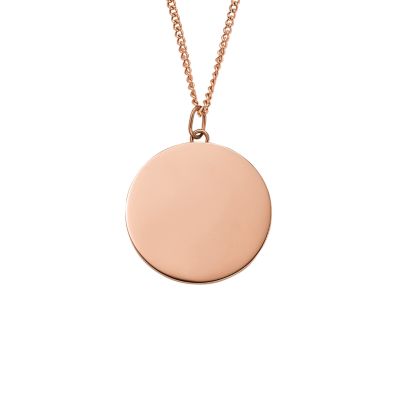 Locket Collection Rose Gold-Tone Stainless Steel Chain Necklace -  JF04429791 - Fossil