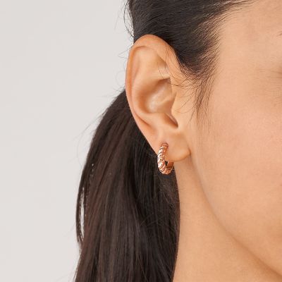 Fossil rose deals gold hoop earrings