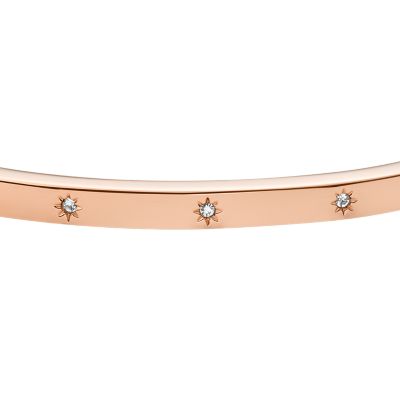 Sadie Shine Bright Rose Gold-Tone Stainless Steel Bangle Bracelet