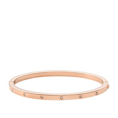 Sadie Shine Bright Rose Gold-Tone Stainless Steel Bangle Bracelet