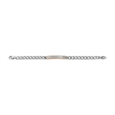 Stainless Two-Tone Bracelet - Fossil Classic Steel Chain - JF04395998