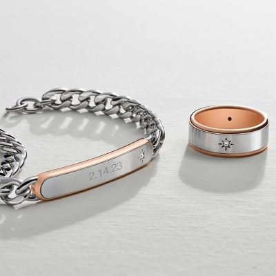 Classic Two-Tone Stainless Steel Chain Bracelet - JF04395998 - Fossil