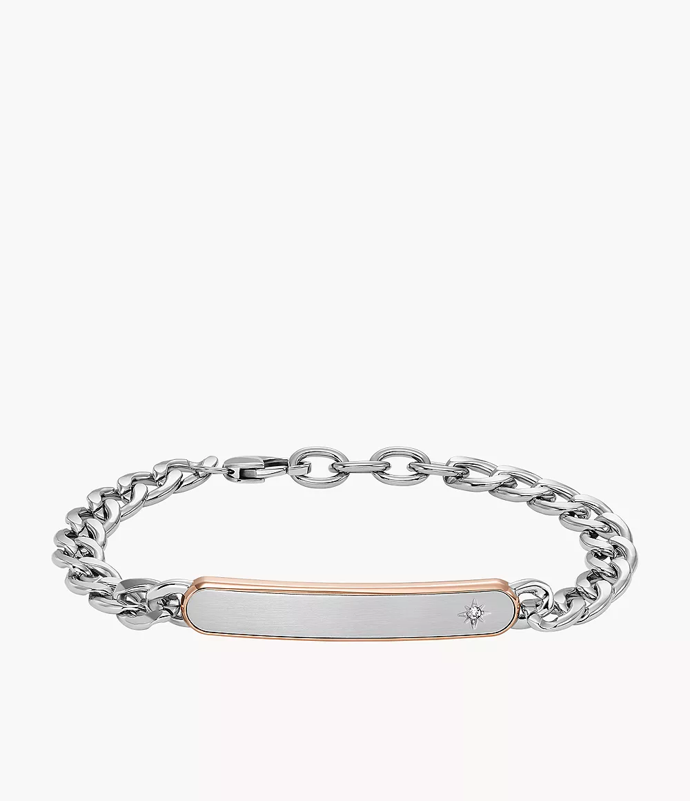 Classic Two-Tone Stainless Steel Chain Bracelet  JF04395998
