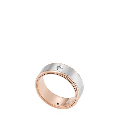 Steel Band Classic - - JF04396998001 Two-Tone Ring Stainless Fossil