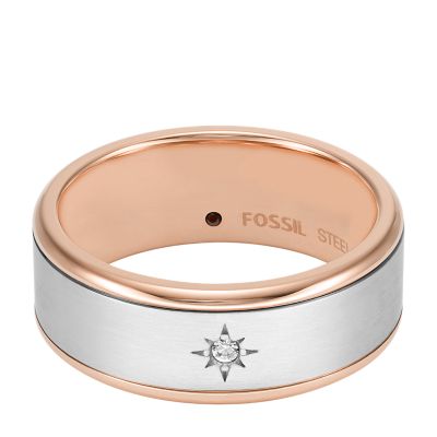 Bague en Acier & Oxyde de Zirconium - JF04396998 - Fossil - Ocarat