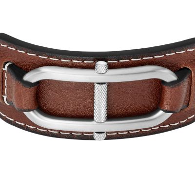 Heritage Leather Strap Bracelet D-Link - Fossil Brown Medium JF04398040 -