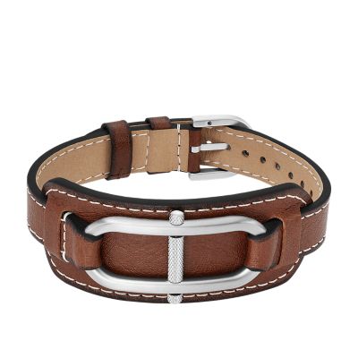 - Strap Medium D-Link Brown - JF04398040 Fossil Bracelet Heritage Leather