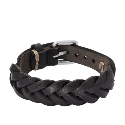 to My Man - I Will Be with You Through It All - Men Leather Bracelet, Two Tone Box