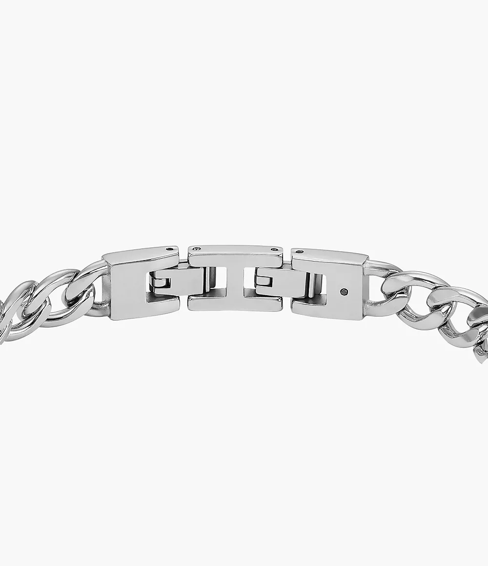 Textured Plaque Stainless Steel Chain Bracelet - JF04411040 - Watch Station