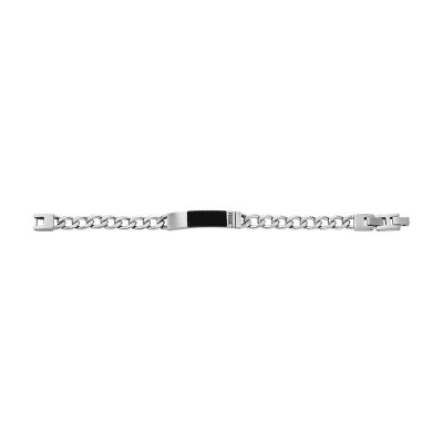 Textured Plaque Stainless Steel Chain Bracelet