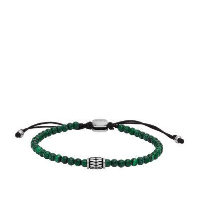 JF04415040 Reconstituted Beaded - - Bracelet Malachite Fossil