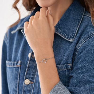Bracelet chaîne cœur Sadie en acier inoxydable