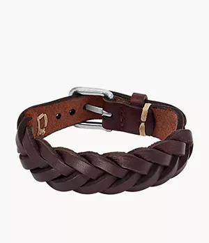 Bracelet en cuir brun Leather Essentials