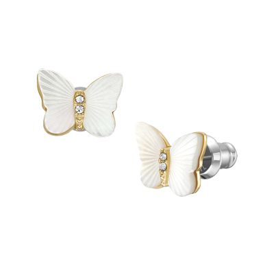 Sutton Radiant Wings White Mother-of-Pearl Stud Butterfly Earrings