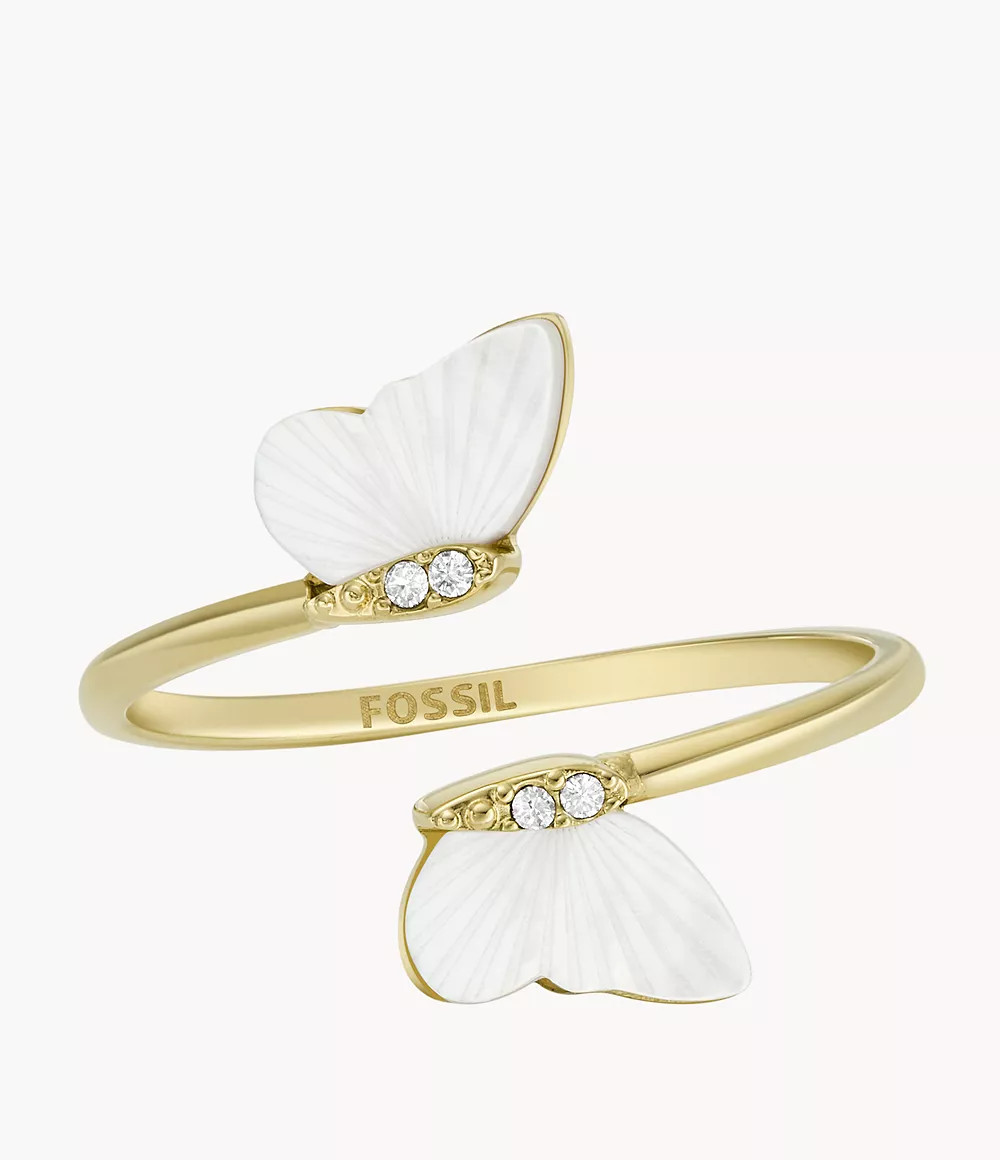 Radiant Wings White Mother-Of-Pearl Butterfly Ring  JF04423710
