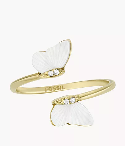 fossil.com | Bague papillon Radiant Wings en nacre, blanc