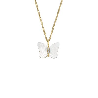 Sutton Radiant Wings White Mother-of-Pearl Butterfly Chain Necklace