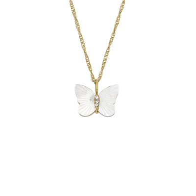 Collier à chaîne à papillon Sutton Radiant Wings en nacre blanche