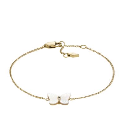 Effy Nature 14K Gold Mother of Pearl & Diamond Butterfly Bracelet, 0.03 TCW