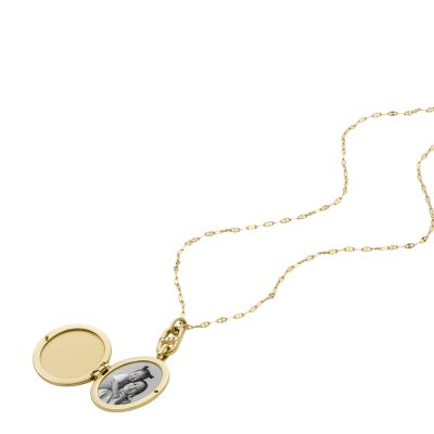 Heritage Locket Collection Gold-Tone Stainless Steel Chain Necklace