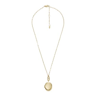 Locket Collection Gold-Tone Stainless Steel Chain Necklace