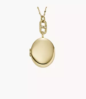Locket Collection Gold-Tone Stainless Steel Chain Necklace