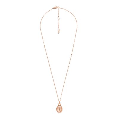Sadie Locket Collection Rose Gold-Tone Stainless Steel Chain Necklace