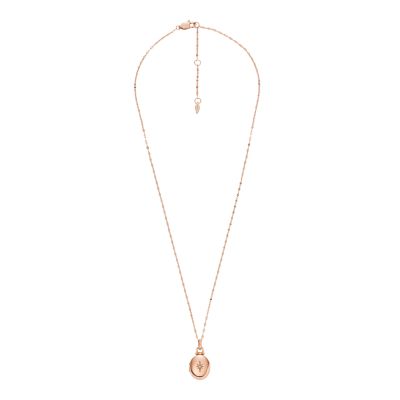 Sadie Locket Collection Rose Gold-Tone Stainless Steel Chain Necklace