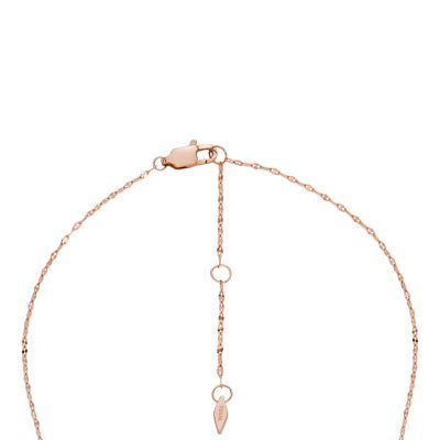 Locket Collection Rose Gold-Tone Stainless Steel Chain Necklace -  JF04429791 - Fossil