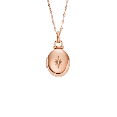 Locket Collection Rose Gold-Tone Stainless Steel Chain Necklace  JF04429791