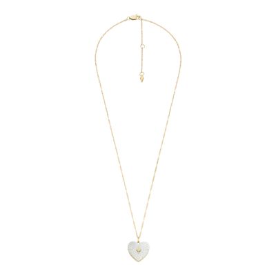 Sutton Locket Collection White Mother-of-Pearl Chain Heart Necklace