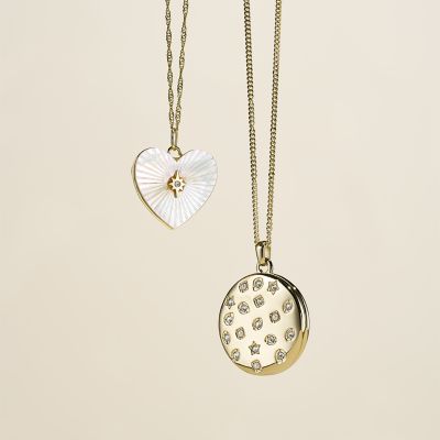 Locket Collection White Mother of Pearl Chain Heart Necklace