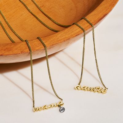 Sadie Name Necklace Two-Tone Stainless Steel Chain Necklace