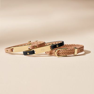 HERITAGE PLAQUE ラテブラウンレザー ストラップブレスレット