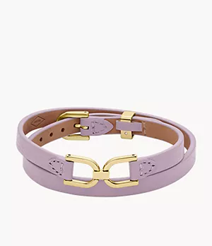 Heritage D-Link Lavender Leather Strap Bracelet