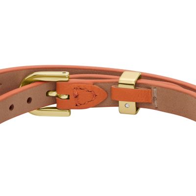 Heritage D-Link Monarch Orange Leather Strap Bracelet - JF04437710