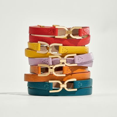 Orange store leather bracelet